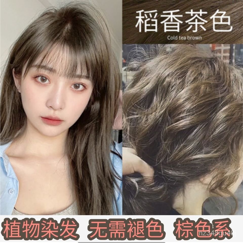 熱銷精選稻香茶色染髮劑膏21流行色自己在家染顯白植物奶茶薄荷米粽冷棕tqik 蝦皮購物