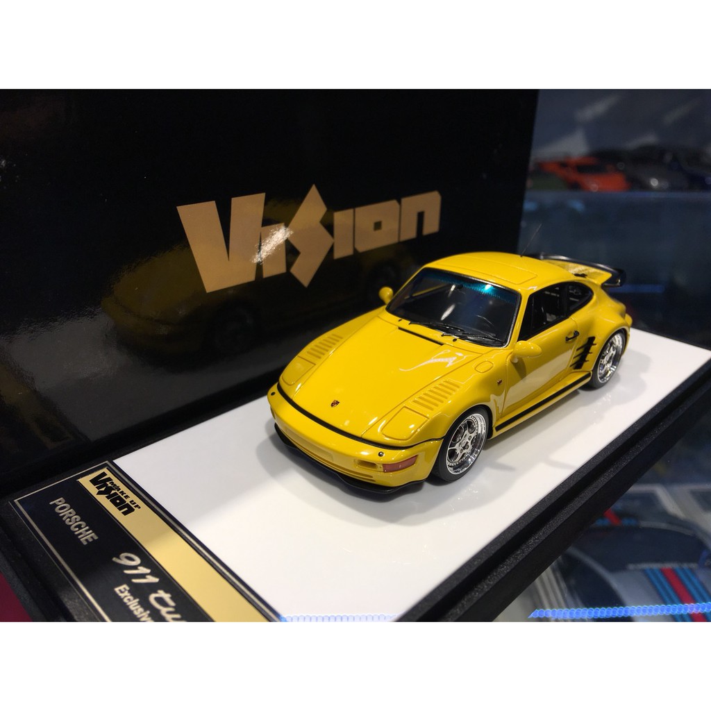 吉華科技@ 1/43 MakeUp VM161E Porsche 911 (964) Turbo S 黃色 (樹酯車)