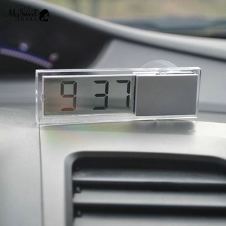 【嘉嘉 汽車百貨】實用車載電子鐘 吸盤式時鐘 車用透明液晶顯示時鐘表