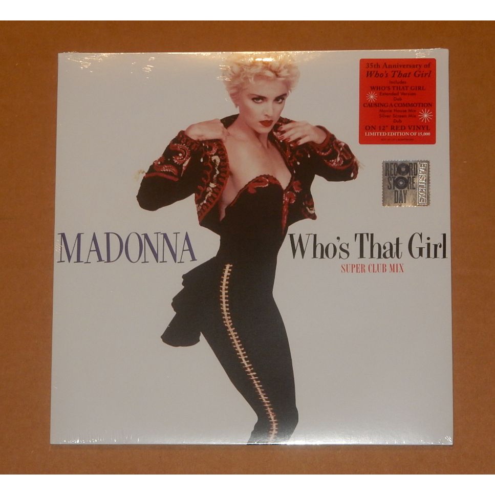 Madonna 瑪丹娜 - Who's That Girl (Super Club Mix) 2022 RSD紅色彩膠