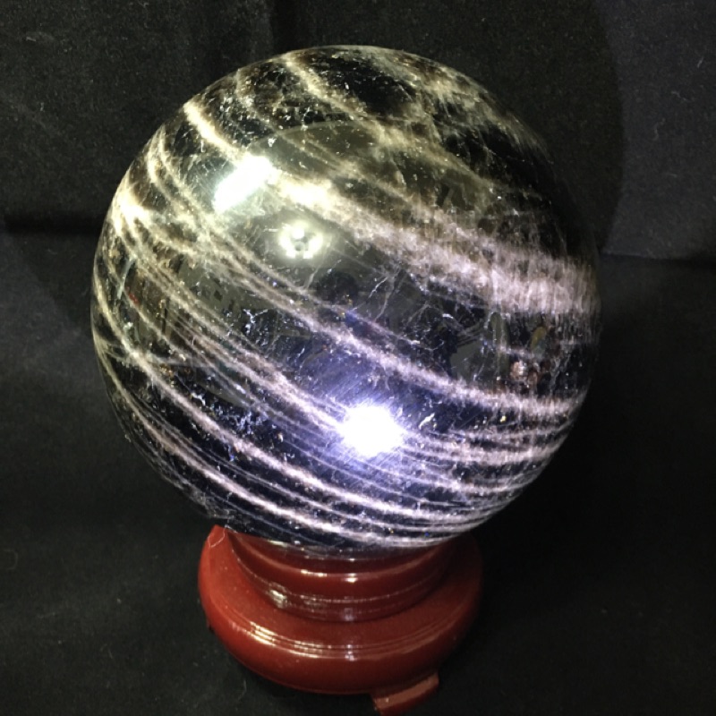 收藏 墨晶球 黑水晶球 3300g 天然礦紋 圓球 石來運轉 水晶球 天然水晶球 風水石 擺件 禮物 淨化心靈 開運