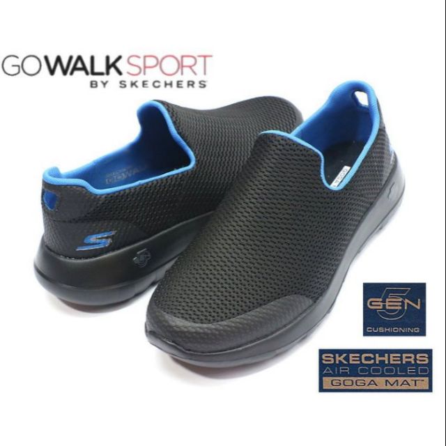 SKECHERS 男款GO WALK MAX系列免綁帶健走鞋/休閒鞋 (黑 54637BKBL)