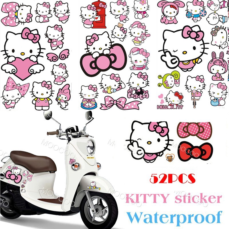 【當日出貨】全5款/一套 可愛Hello Kitty DIY車貼機車貼 手機裝飾 随冰箱貼 卡通加油蓋貼摩托車貼紙行李貼