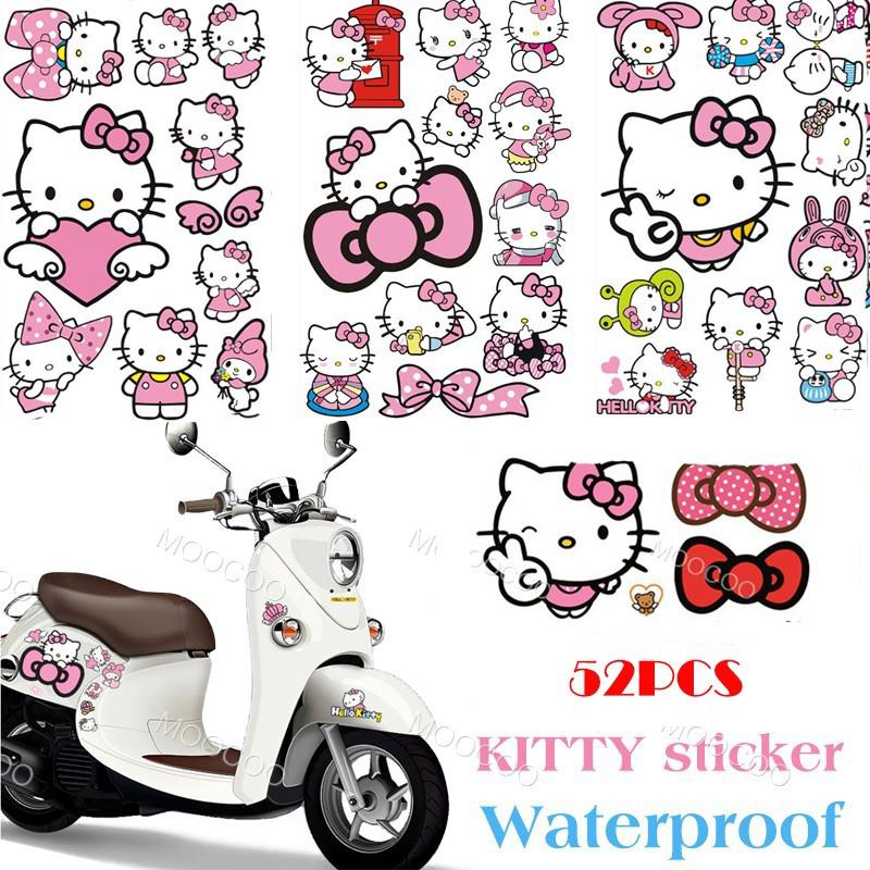 【當日出貨】全5款/一套 可愛Hello Kitty DIY車貼機車貼 手機裝飾 随冰箱貼 卡通加油蓋貼摩托車貼紙行李貼