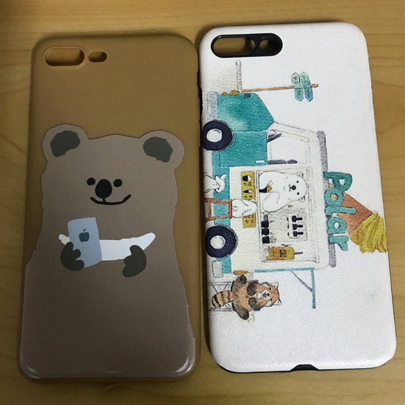 iPhone 7 plus 二手手機殼🐻可愛熊熊與北極熊冰店💕