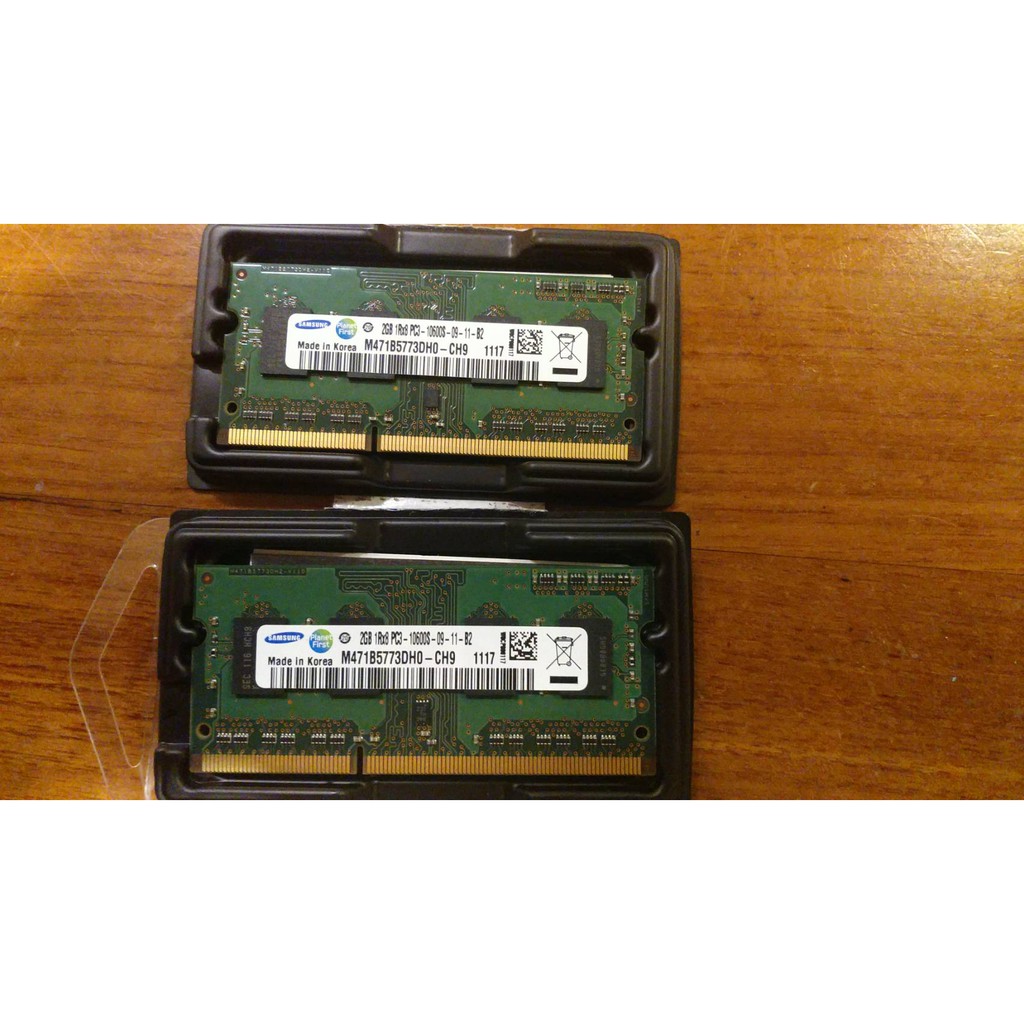 Samaung 三星 2GB 1Rx8 PC3-10600S 原裝筆記型電腦記憶體 X 2