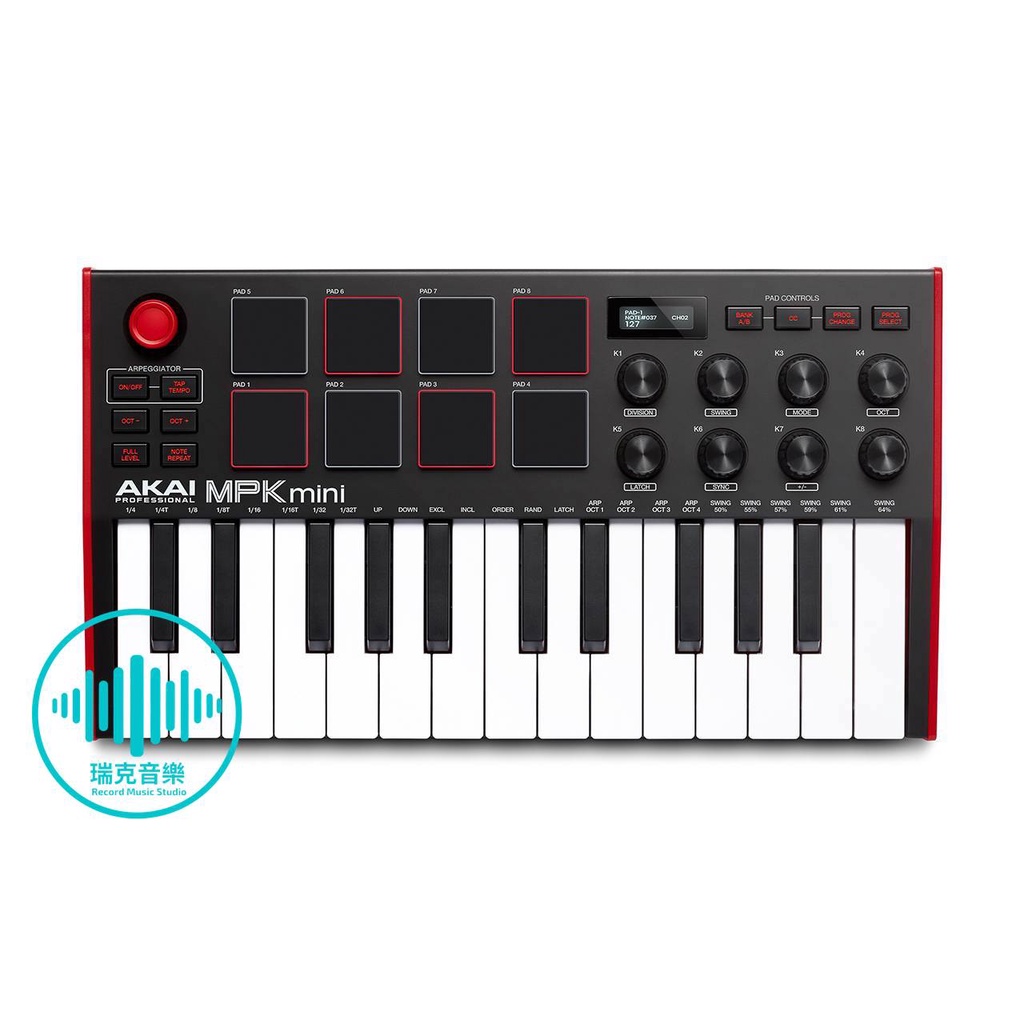 免運費 AKAI 赤井 MPK Mini MK3 第三代 熱銷款 編曲控制鍵盤 MIDI 三種熱門顏色 立即出貨