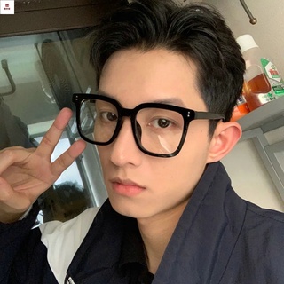 眼鏡 近視眼鏡 方形黑色眼鏡框男大臉寬ins風平光素顏眼鏡大框近視散光可配度數