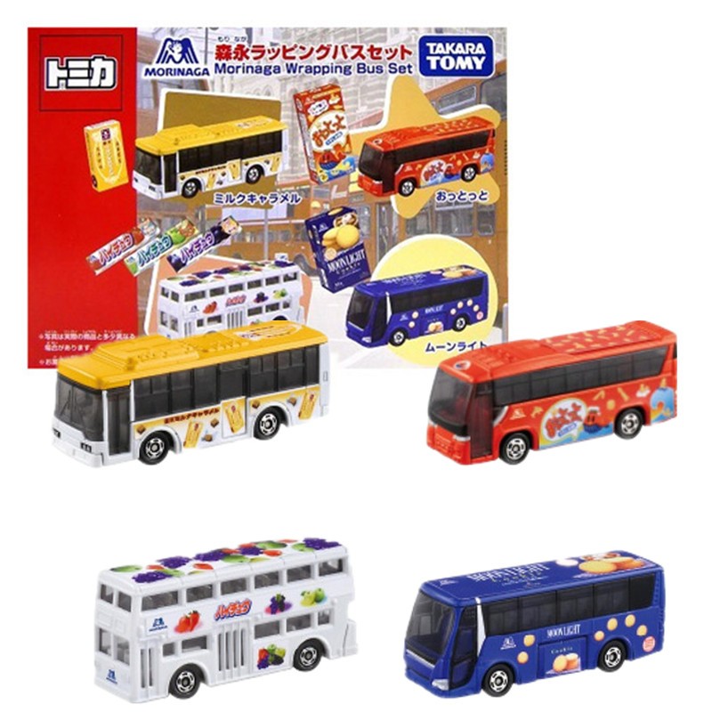 TOMICA TAKARA TOMY Morinaga Bus 多美 小汽車日版 森永菓子巴士 四台 禮盒 車組 收藏