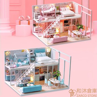 【臺灣現貨|簡約公寓】 附防護罩 防塵罩 智趣屋 DIY小屋《遇見小美好》《詩意生活》手工製作 loft 拼裝模型屋