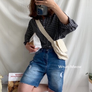 Want-Meow招財貓旺鋪/臺灣出貨 100公斤可穿 自訂款 超彈力激似韓牛仔 彈性 刷破 牛仔短褲 五分牛仔短褲大碼