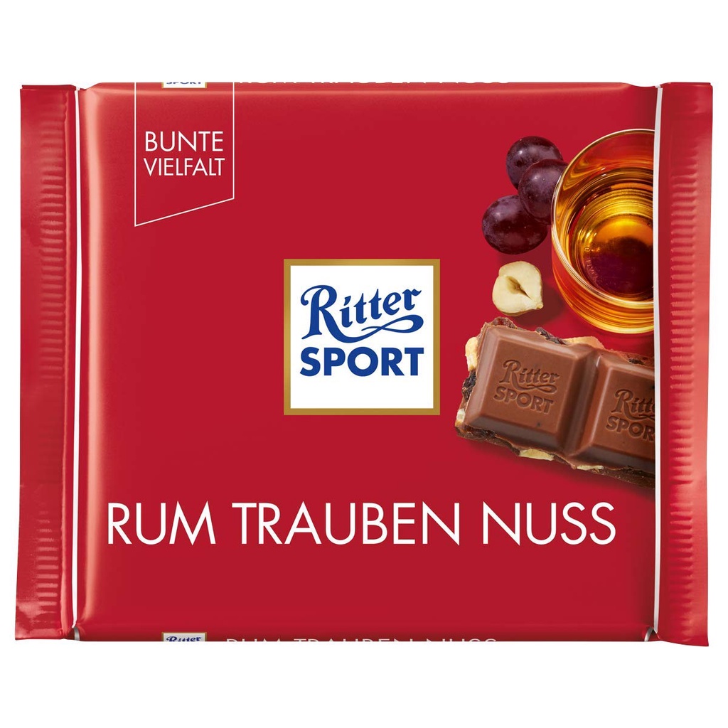 🤍PINC PINC🤍24h現貨/超低特價/德國 Ritter Sport 力特 律動 蘭姆味葡萄乾榛果巧克力 100g