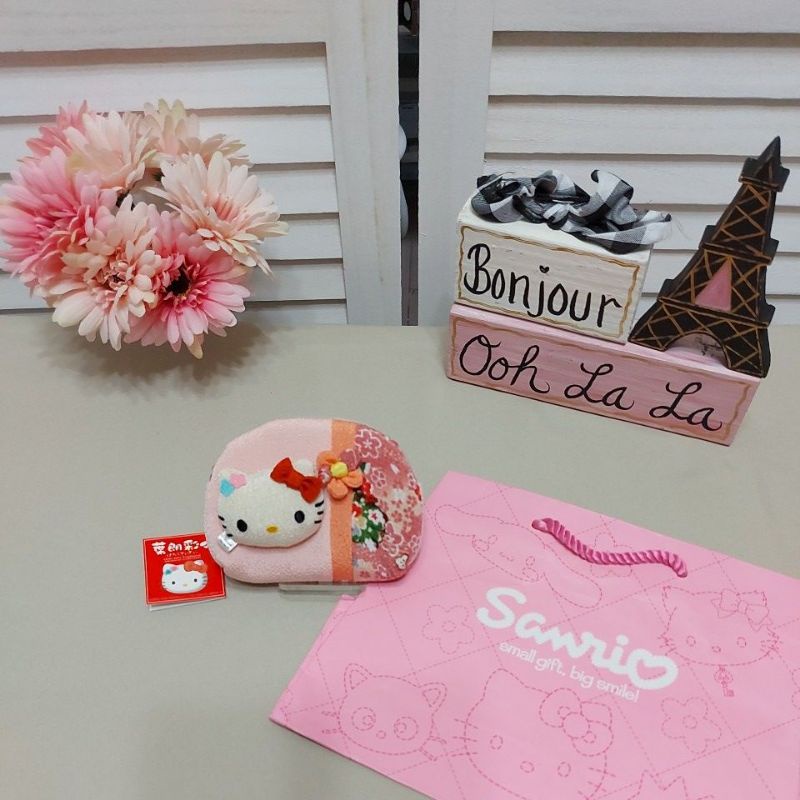 全新 日本帶回 Hello Kitty 日式和風 葉朗彩 立體 kitty 零錢包 收納包