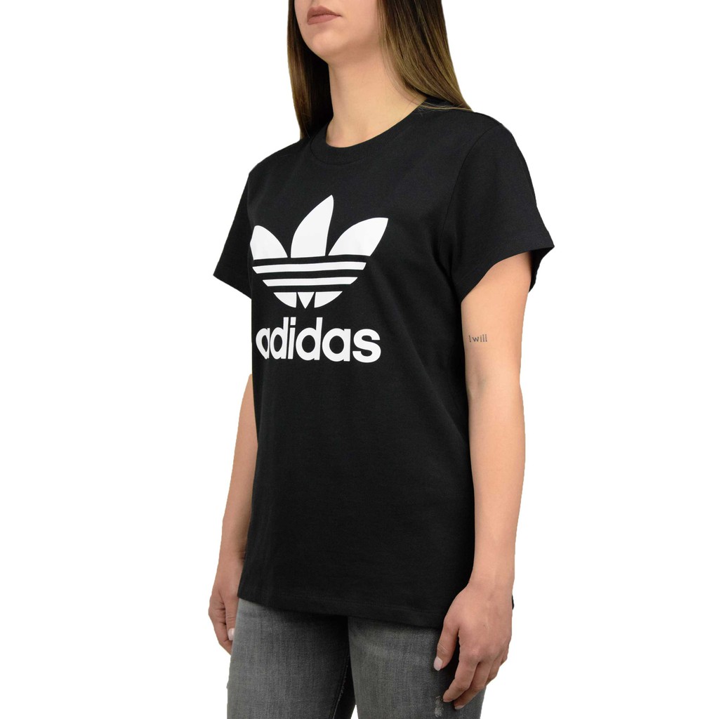 Adidas Boyfriend Trefoil 女款短T 三葉草黑色DX2323 白色DX2322 | 蝦皮購物