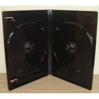 【臺灣製造】1個-雙片裝14mm黑色PP鏡面CD盒/DVD盒/光碟盒/CD殼/有膜