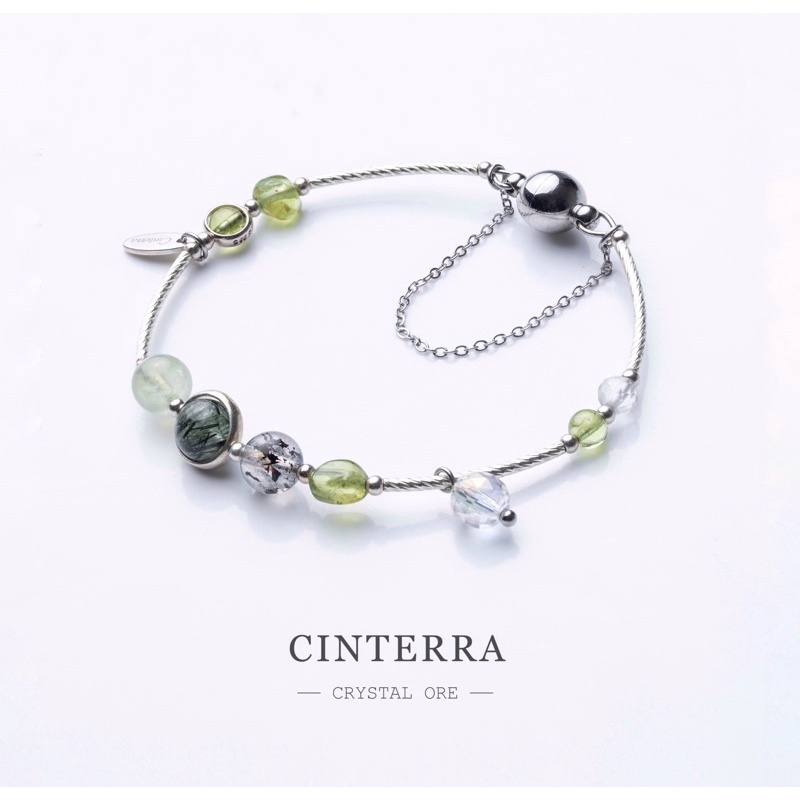 Cinterra 地球緣礦 萬有引力星系系列木星眾神款事業手環磁釦手環綠髮晶橄欖石超七葡萄石白水晶 蝦皮購物