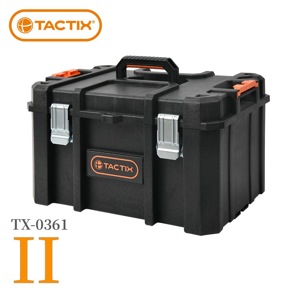 含稅 TACTIX TX-0361 二代 推式重型套裝工具箱 中層深型箱 工具箱 堆疊箱 零件盒 收納盒 手提工具箱
