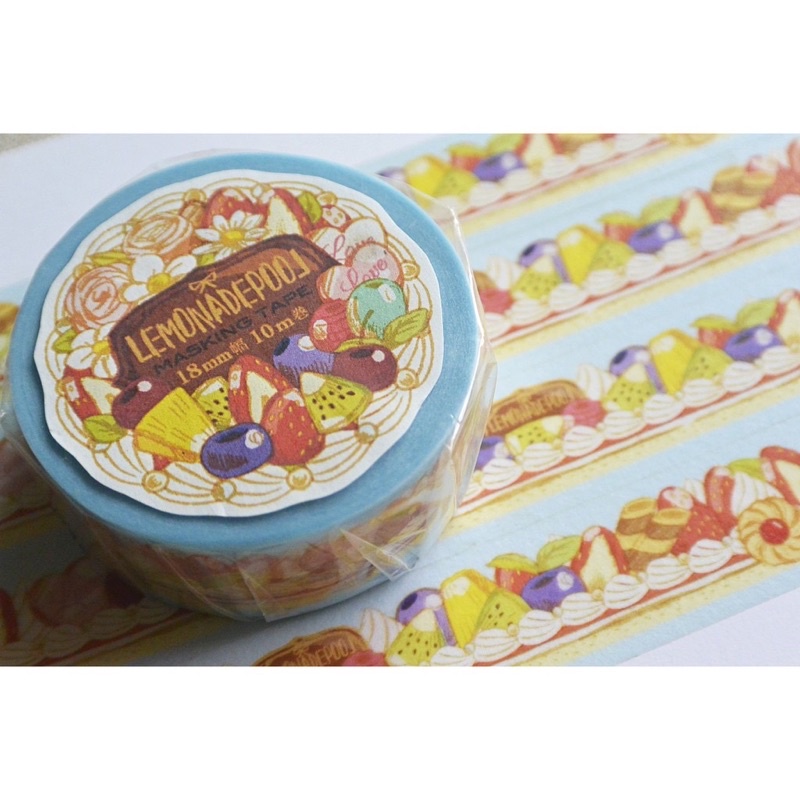（分裝）日本 lemonade pool 原創紙膠帶-蛋糕茶會 (MT代工)水果蛋糕 蜂蜜蛋糕 甜點 紙膠帶
