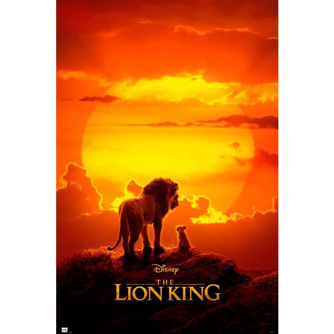 【迪士尼】獅子王(夕陽下的父子) 木法沙/辛巴  THE LION KING  進口海報