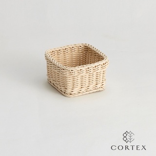 CORTEX 編織籃 仿籐籃 小方籃W14 米白色