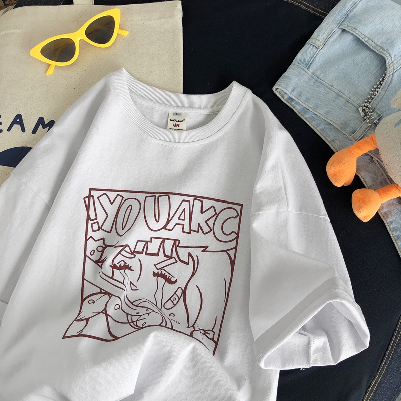 下標後立刻發貨 百搭超值 網紅穿搭指南 白色t恤女設計感小眾情侶純棉短袖21年夏薄款寬鬆半袖美式上衣t 蝦皮購物