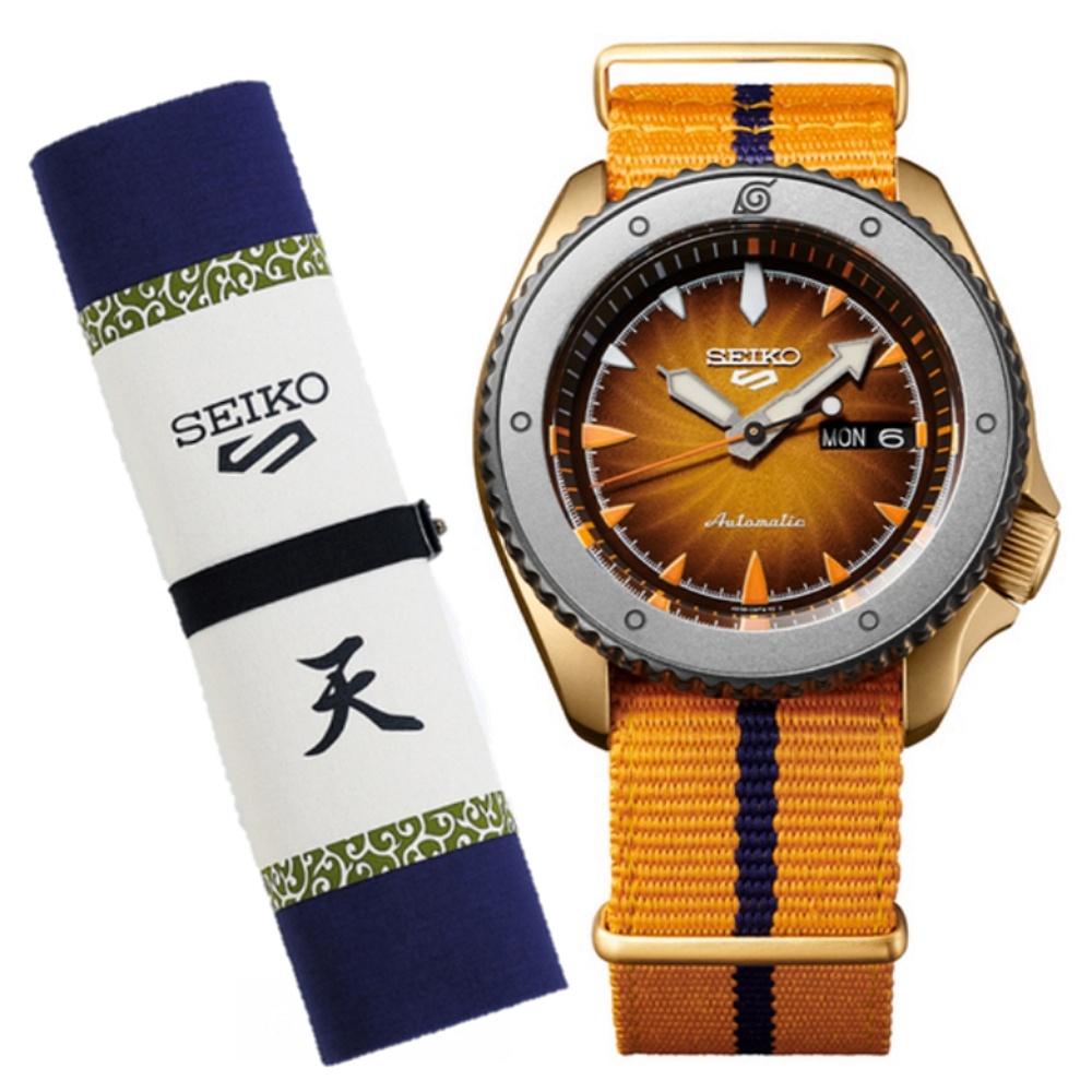 SEIKO 精工 5 Sports X 火影忍者 漩渦鳴人 機械腕錶SRPF70K1/4R36-10B0O SK042