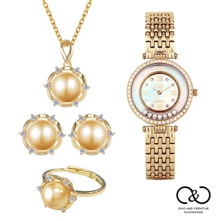 【C&C】黃金絢麗飾品大套組(飾品+手錶)