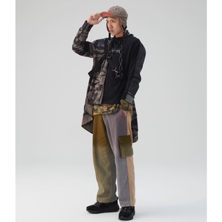Slightly Numb 水洗多色拼接寬長褲 unisex 原價$2980