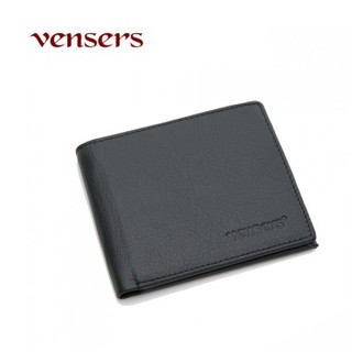 【vensers】 小牛皮潮流個性皮夾(NB5302813黑色短夾)