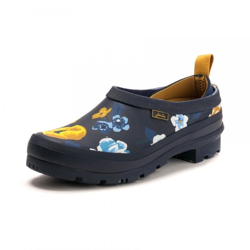 Miolla 英國品牌Joules 深藍底色花朵涼拖式雨鞋