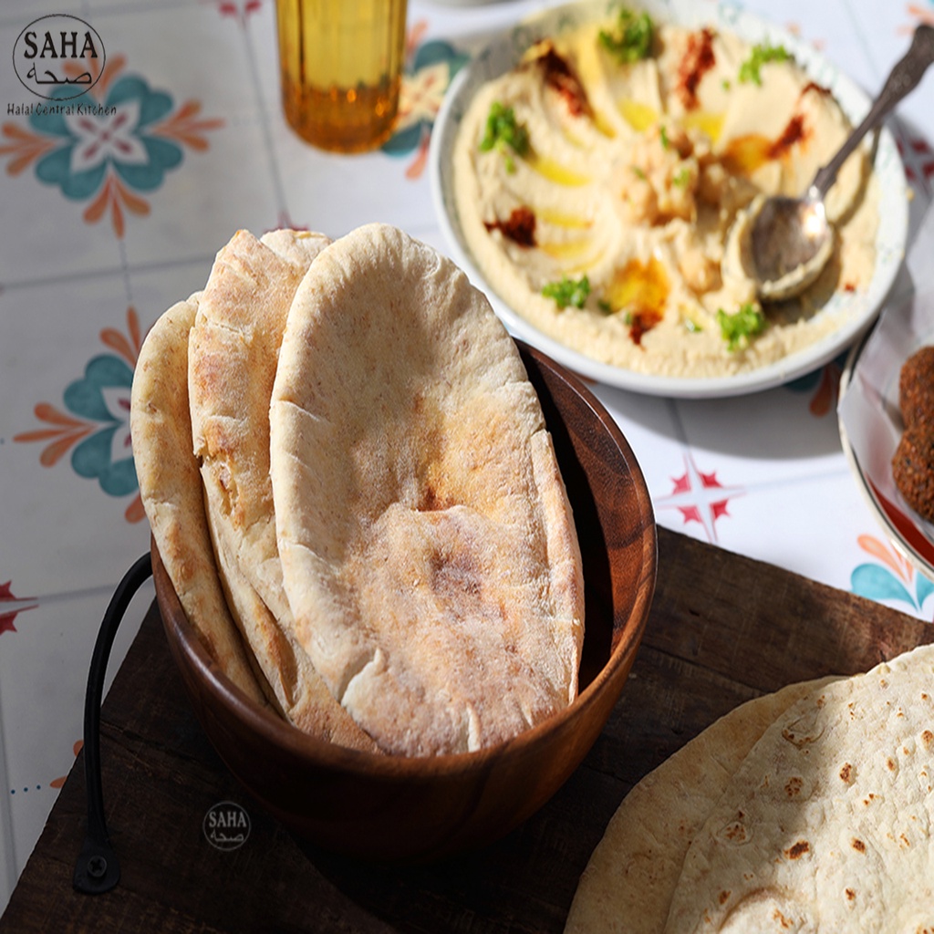 SAHA中東全麥烤餅 Whole Wheat Pita《Halal清真認證》冷凍清真食品/冷凍加熱即食調理包/無添加