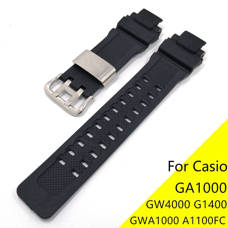 Yifilm 矽膠錶帶不銹鋼扣錶帶卡西歐 G-shock GA1000 G1400 GWA1000 GW4000 A11