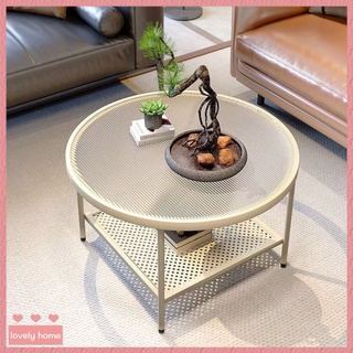 【Lovely home】北歐簡約長虹鋼化玻璃圓形茶幾客廳小戶型組閤傢用茶幾桌輕奢現代