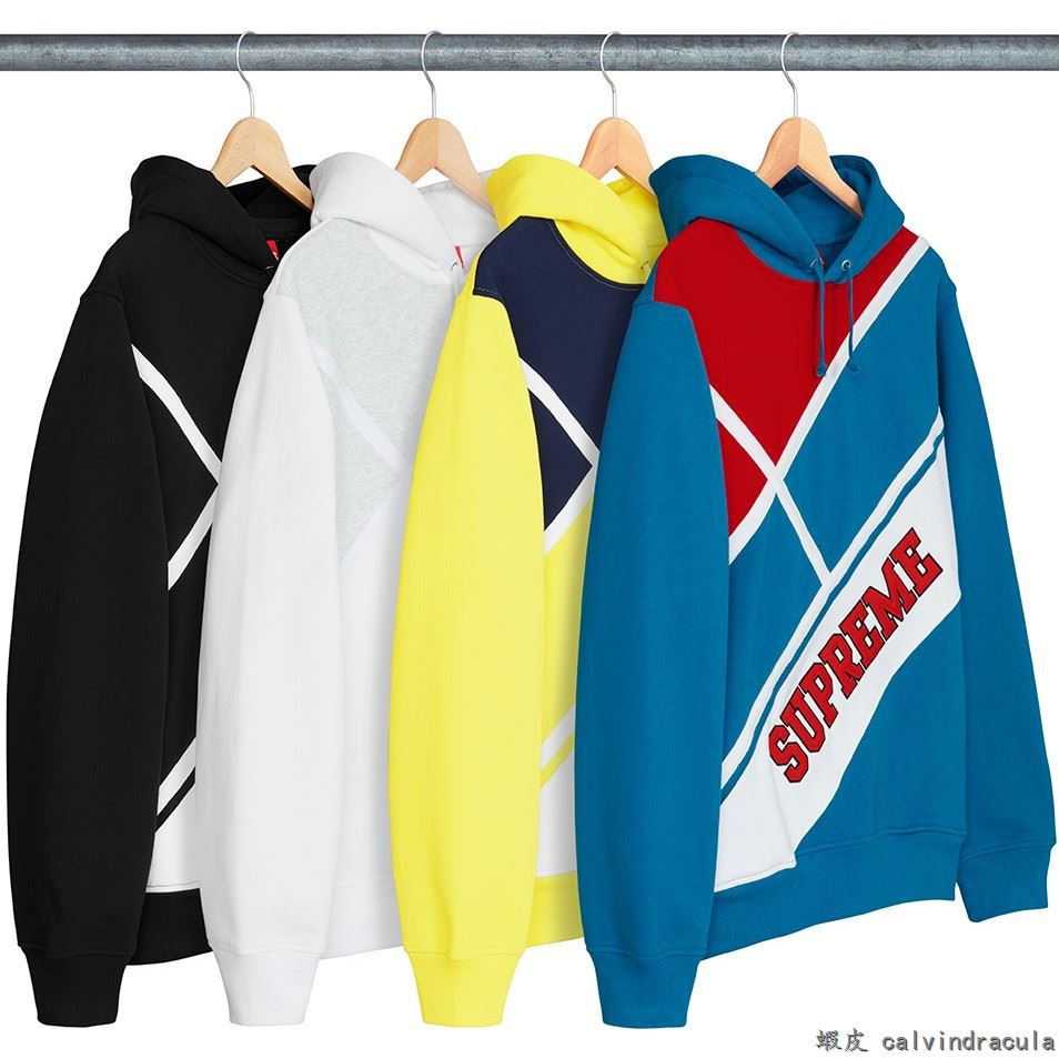 supreme diagonal hooded sweatshirt