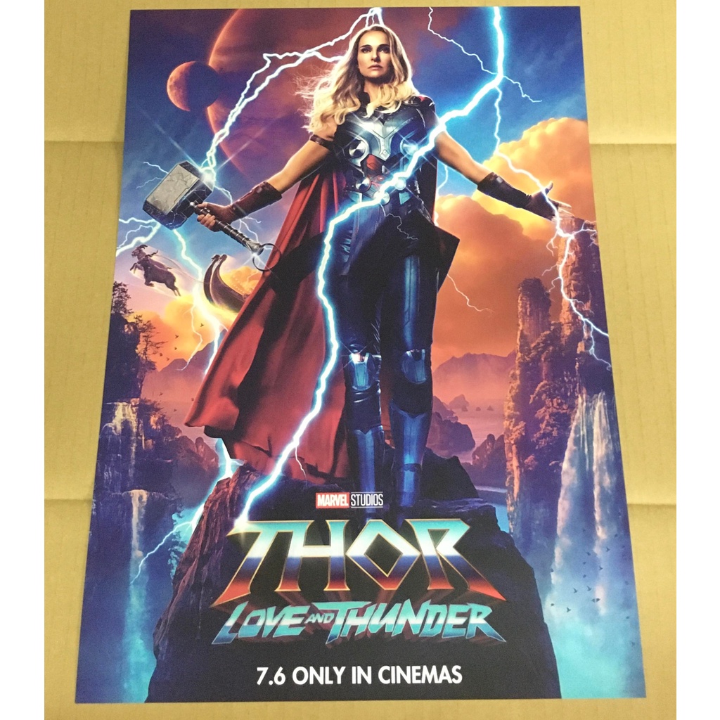 全新現貨 雷神索爾 愛與雷霆 女雷神 神槌飲料造型杯 IMAX 電影海報 A3海報  威秀 秀泰 海報