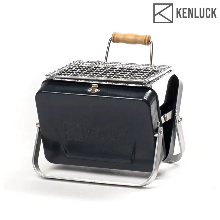 KENLUCK 迷你攜帶型烤肉架Mini Grill 錘紋藍 / 烤爐 烤肉爐 BBQ 焚火台 火爐 台灣品牌