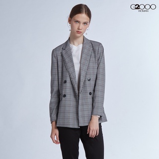【G2000】時尚格紋西裝式外套(灰色) | 1821225596 品牌旗艦店 質感穿搭 修身剪裁