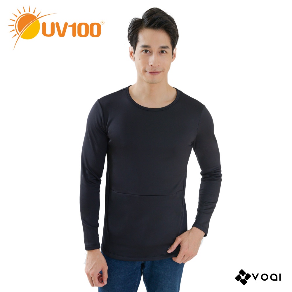 【UV100】防曬 石墨烯遠紅蓄熱舒毛口袋上衣-男(BA21834) VOAI