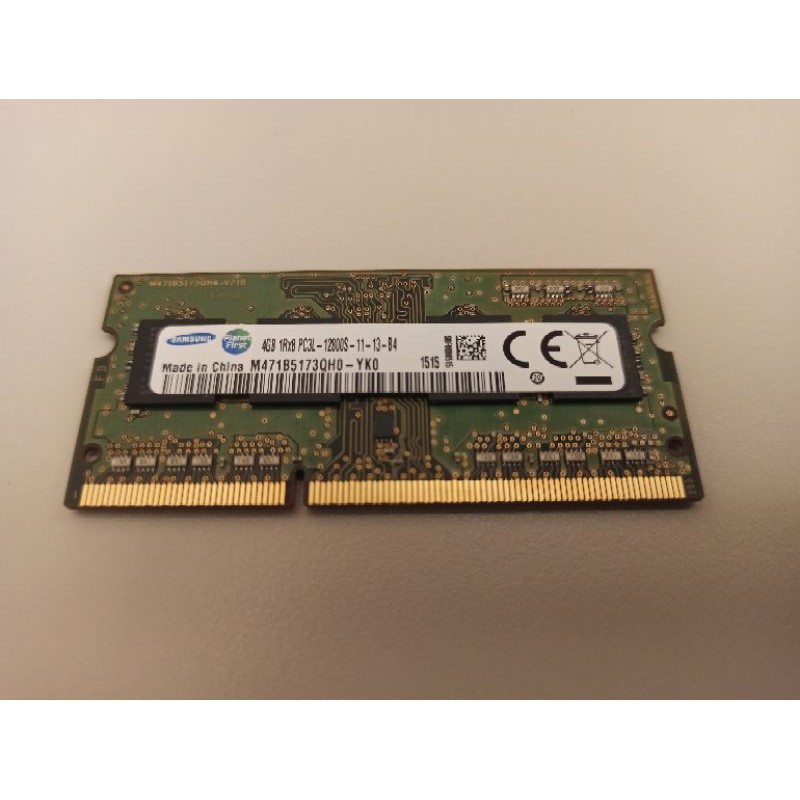 中古 二手良品 筆電記憶體 4GB DDR3. 三星 1rx8PC3L-12800S DDR3L-1600