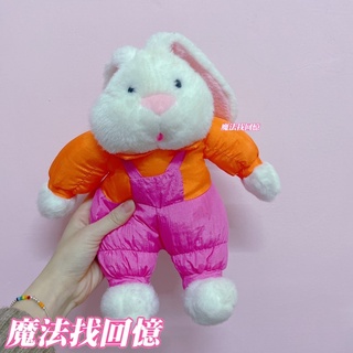 B19箱 兔子 小白兔 絨毛 涼布 滑布 娃娃 玩偶 古董娃娃 早期 懷舊