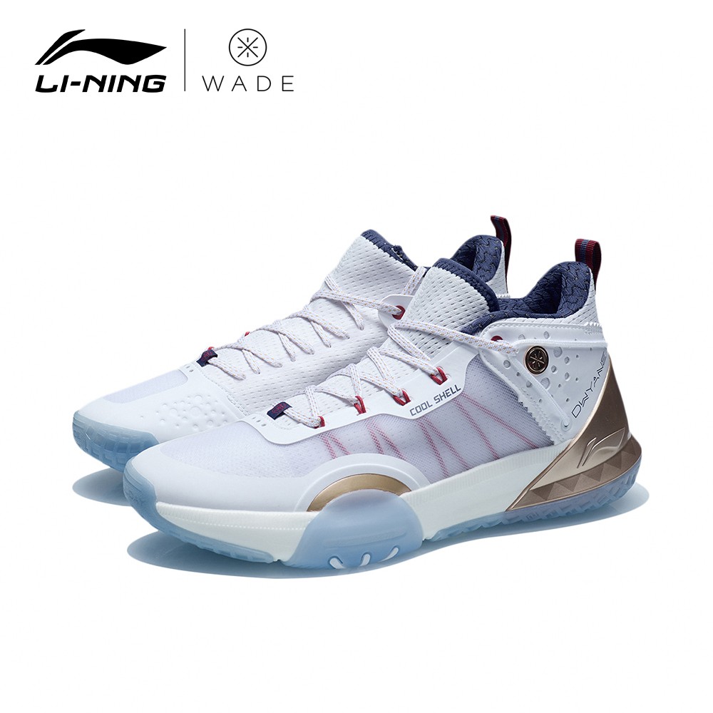 LI-NING 李寧 ALL DAY 6 V2男子支撐穩定中筒 籃球鞋 標準白/中靛藍 ABPR029-4