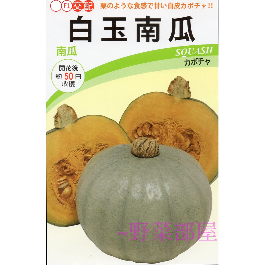 【萌田種子~】K60 日本白玉南瓜種子2粒 , 果香味濃 , 品質佳 , 每包16元~