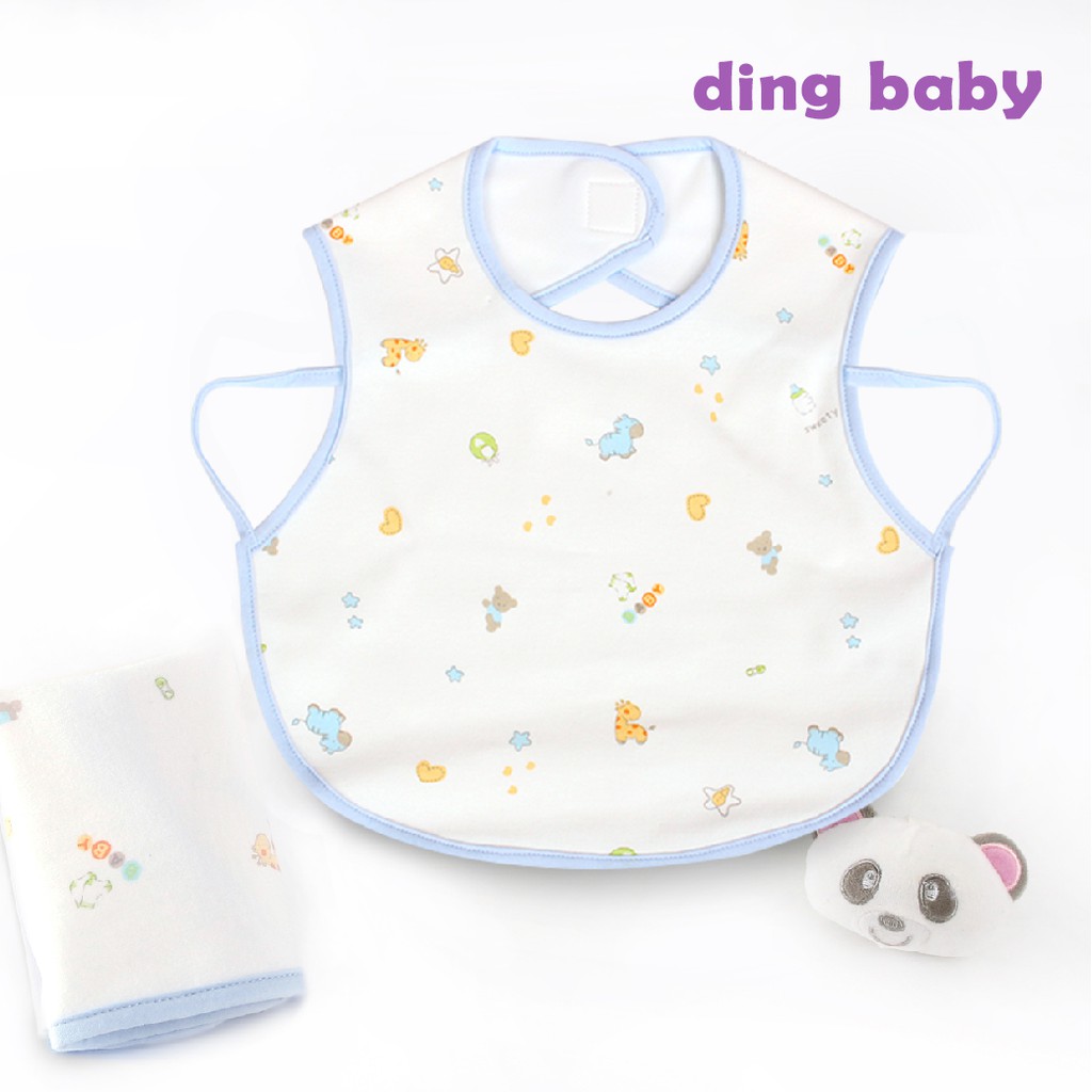 【ding baby】MIT台灣製 寵愛寶貝背心圍兜-藍 C-922437-B0-FF