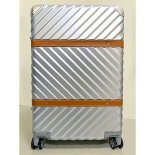 26吋 復古皮革款 鋁框行李箱 TSA海關鎖