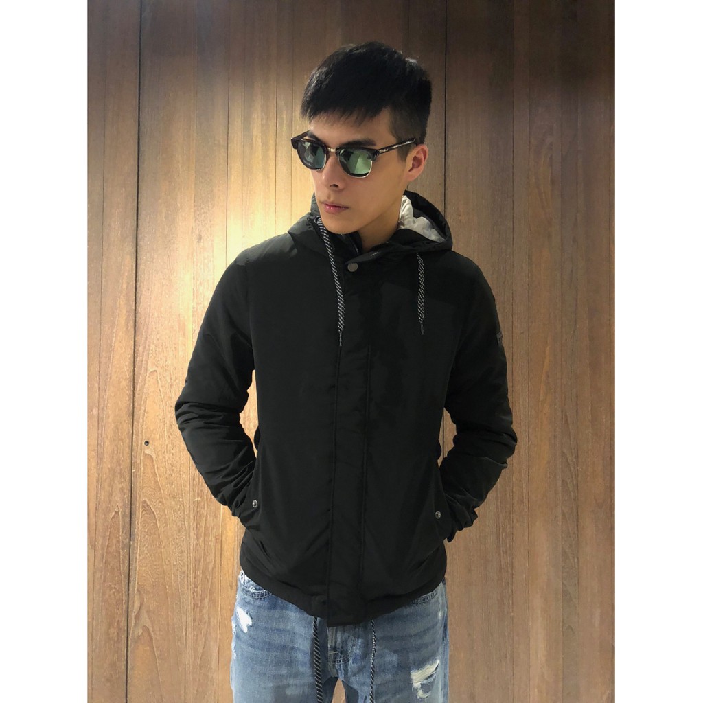 美國百分百【全新真品】Armani Exchange 連帽 外套 AX 夾克 風衣 亞曼尼 男 黑色 S號 J616