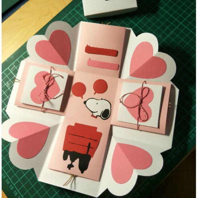 【預訂】史努比禮物盒/卡片禮物盒/爆炸禮物盒/情人節禮物/生日/機關/手工卡片