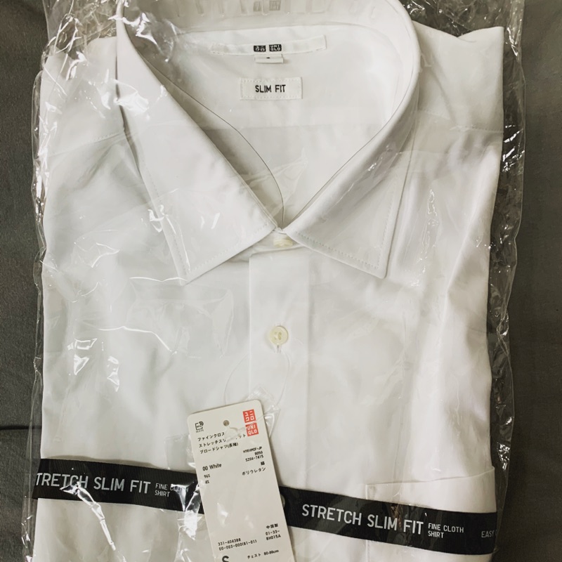 UNIQLO stretch slim fit 全新白長袖襯衫 S號 日本購入未拆