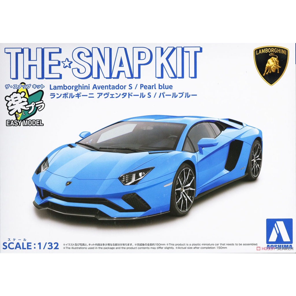 𓅓MOCHO𓅓 現貨 青島 1/32 Snap Kit 12-E 藍寶堅尼 Aventador S 珍珠藍