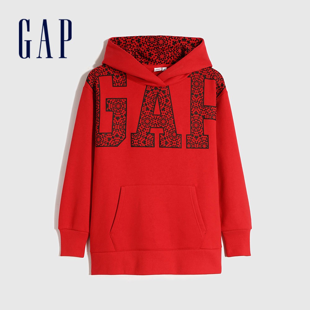 Gap 女裝 Logo創意帽T-紅色(655699)