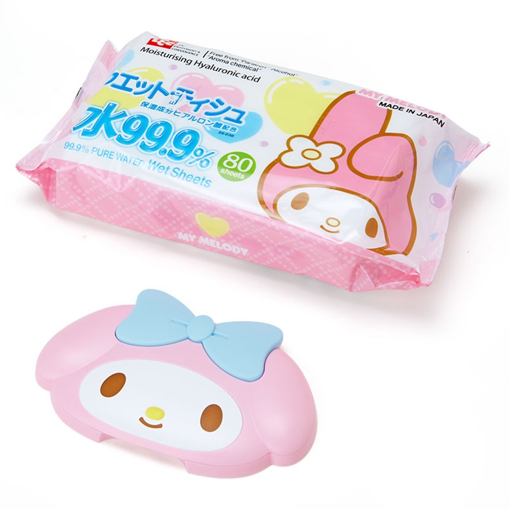 日本 sanrio 三麗鷗 美樂蒂 濕紙巾 《 附重覆黏專用盒蓋/紙巾蓋 》